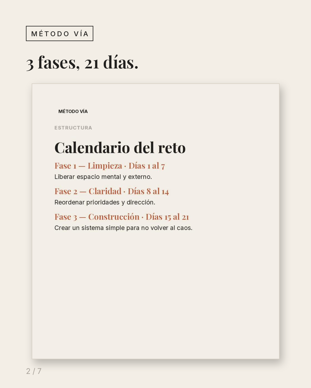 Método Vía — 21 Días para Salir del Caos