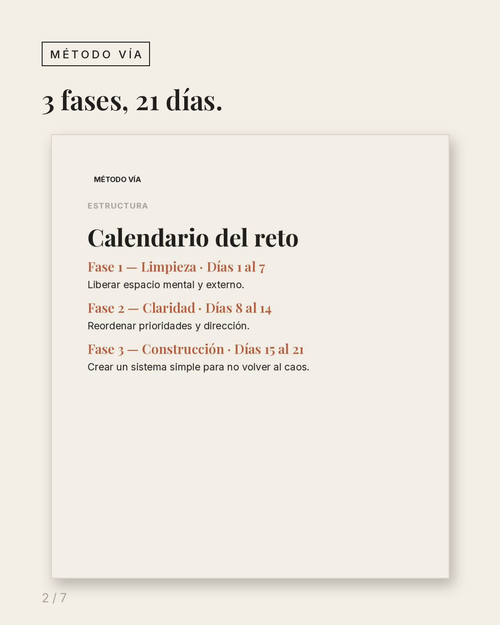 Método Vía — 21 Días para Salir del Caos