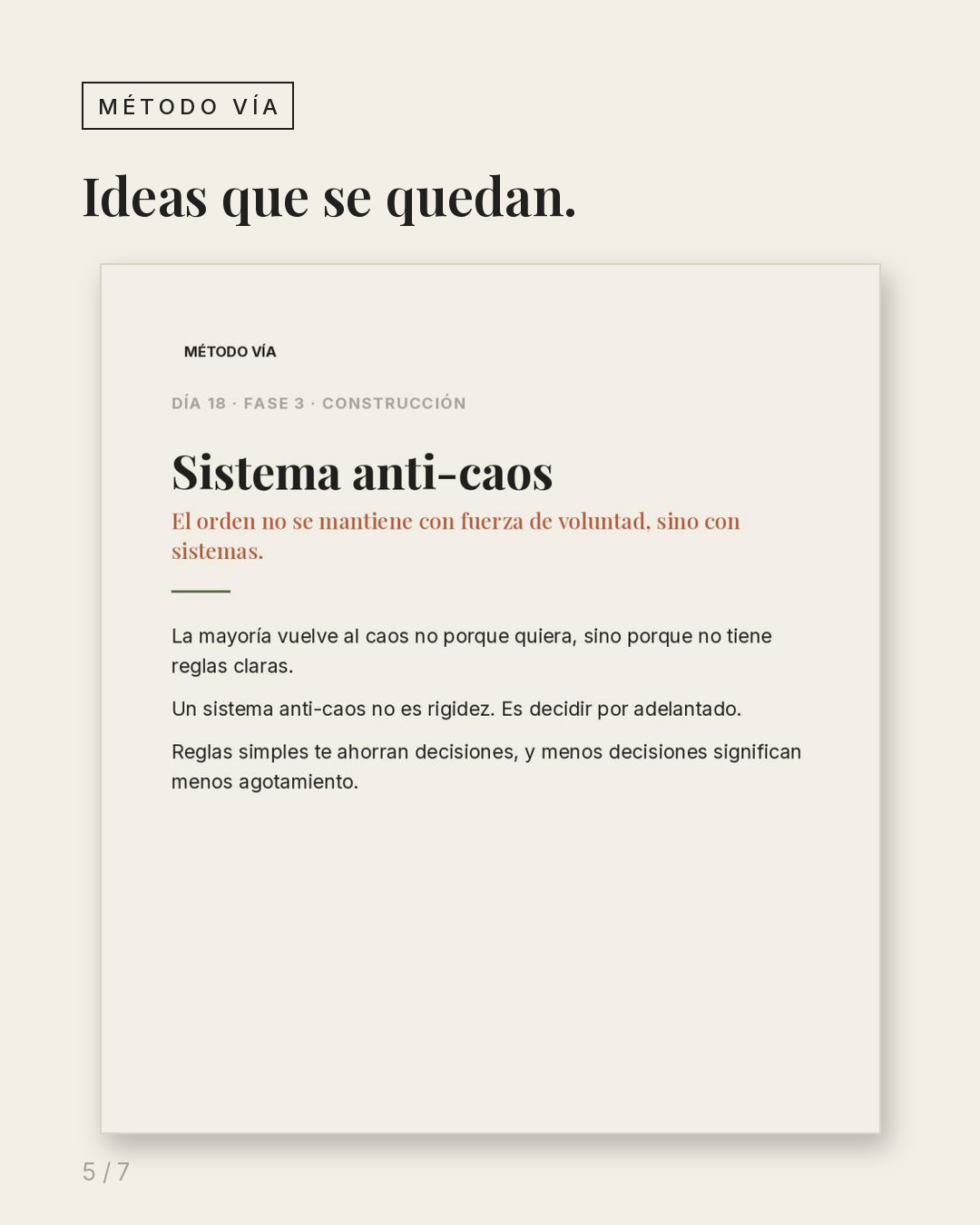 Método Vía — 21 Días para Salir del Caos
